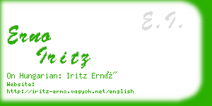 erno iritz business card